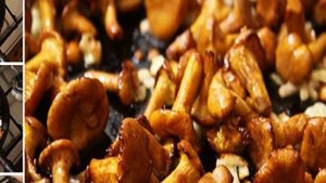 Жареные лисички со сливками