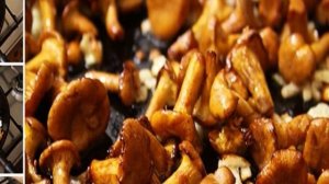 Жареные лисички со сливками