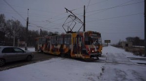 Трамвай Tatra T6B5SU-3160 в тематическом окрасе.