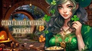 Уютный вечер у камина с музыкой