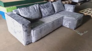Угловой Лофт плюш серый. Сборка