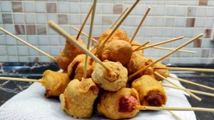 Жареные сосиски в кляре. Оригинальная закуска. Рецепт закуски.