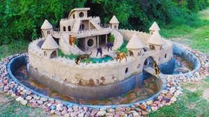 Build The Creative Beautiful Clay Castle for Rescue Puppies Design In The Forest
