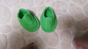 Пинетки тапочки на двух спицах