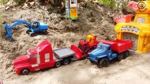 Мультик про Машинки. Бульдозер, Самосвал и Экскаватор чистят улицы. МанкиМульт