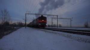 Тепловозы 2ТЭ10М-3387 и 2ТЭ10У-0192А/0538Б. Двойная тяга. Звук 10Д100.