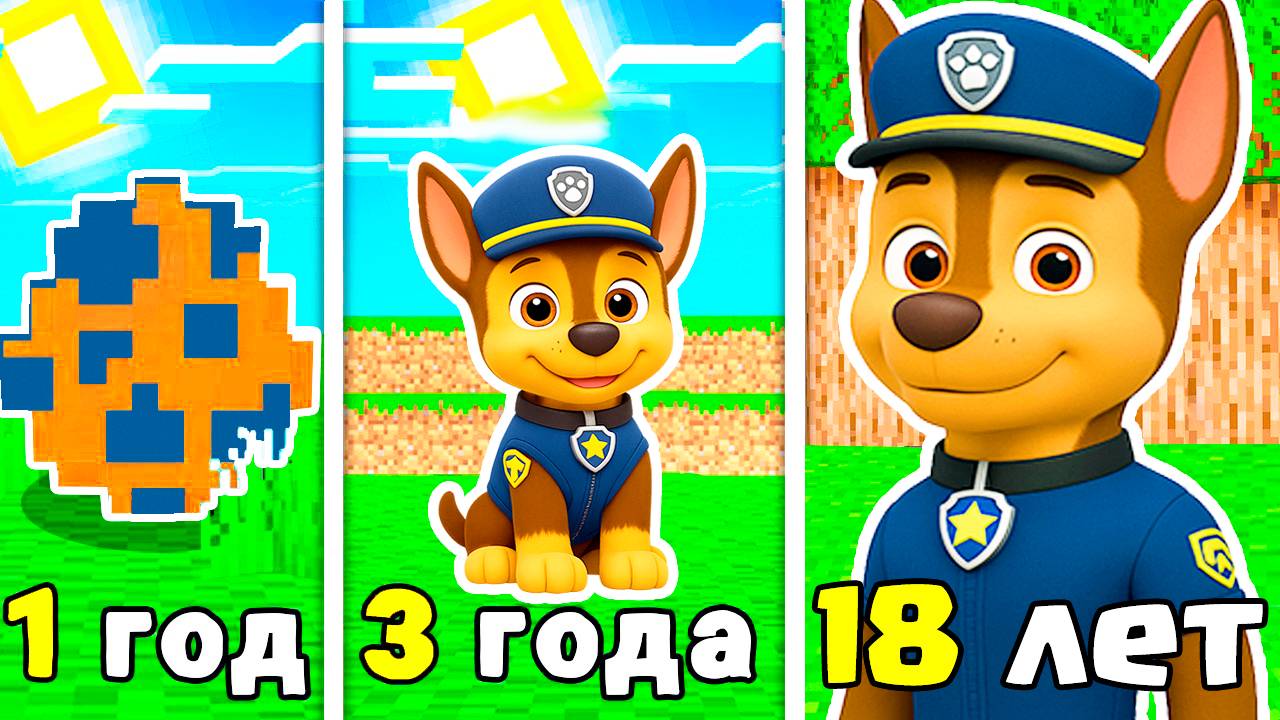 КАК МЕНЯЛСЯ ГОНЩИК ЩЕНЯЧИЙ ПАТРУЛЬ В МАЙНКРАФТ смотреть онлайн