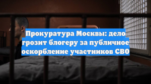 Прокуратура Москвы: дело грозит блогеру за публичное оскорбление участников СВО