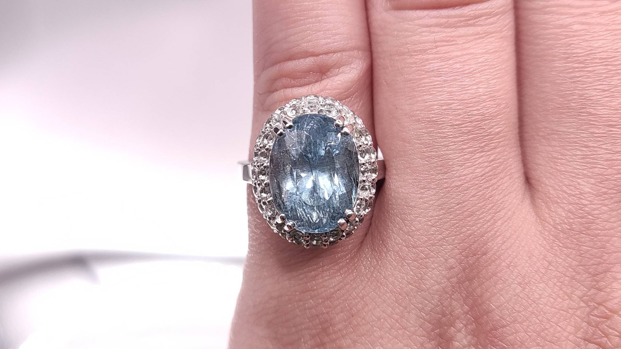 Кольцо с камнями: Аквамарин 8.52 ct. Мозамбик