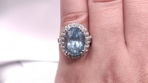 Кольцо с камнями: Аквамарин 8.52 ct. Мозамбик