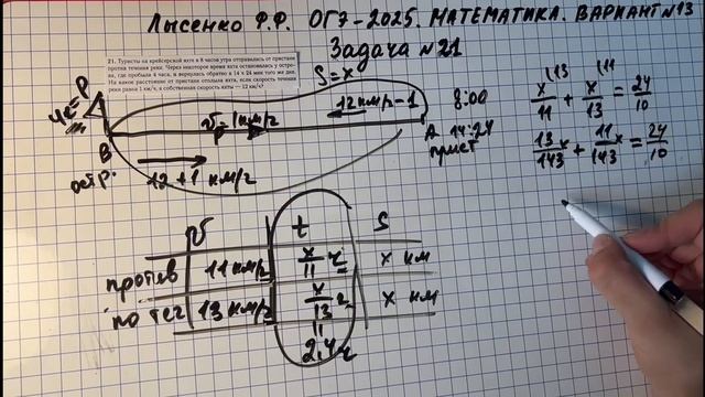 Вариант №13. Задача №20-22. Математика. ОГЭ-2025 под ред.Лысенко Ф.Ф. смотреть онлайн