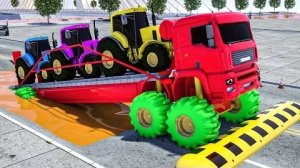 Гигантский КАМАЗ Пересекает Гигантскую Яму С Автомобилями 🚒 🚔 - Гигантский Камаз с гигантскими кол