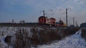 Тепловоз ТЭМ2-6217 с ремонтным поездом. ТЭМ-ка раскочегарилась. Звук ПД-1.