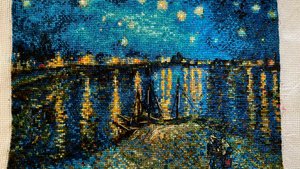 Вышивка Звёздная ночь над Роной Винсент ван Гог