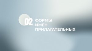 Формы имён прилагательных