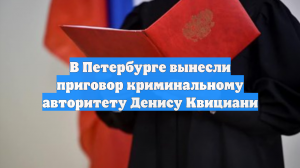 В Петербурге вынесли приговор криминальному авторитету Денису Квициани