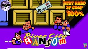 River City Ransom прохождение coop 100% [hard] | Игра (Dendy, Nes, Famicom, 8 bit) Стрим rus