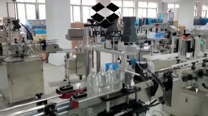 Автоматическая линия розлива, укупорки и этикетировки с накопительным и подающим столами.