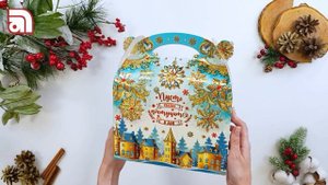 Новогодние коробки. Подарочная коробка «Винтаж» - упаковка для сладких подарков к Новому Году