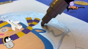 Бесплатный урок. Рисуем пингвина в снежном шаре.