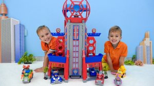 Влад и Ники играют с ИГРУШКАМИ Щенячий патруль! Веселое видео для детей!