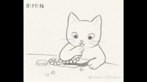 Кошка плетёт сумку из жемчужных бусин август 2025 г.