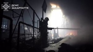 Пожар в городе Мукачево. Украина.