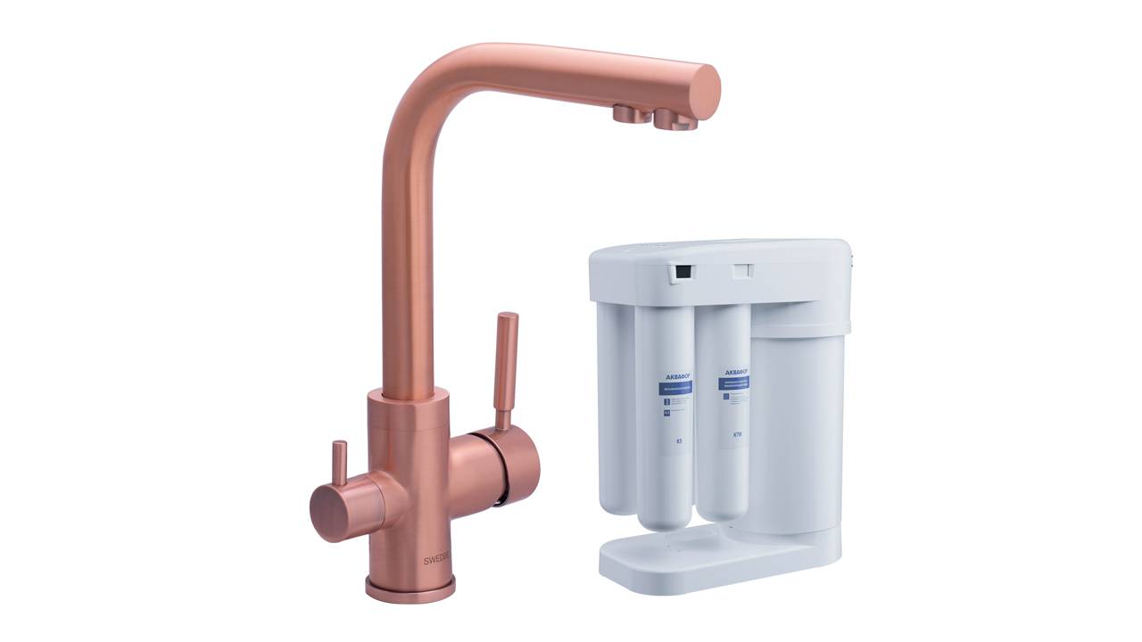 Распаковка смесителя для кухни 2в1 с фильтром Аквафор Морион Swedbe Selene Plus К8148М смотреть онлайн