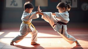 Дети занимаются единоборствами