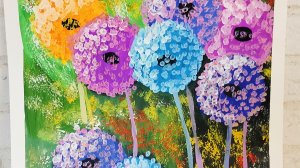 Поэтапное рисование одуванчиков. Гуашь