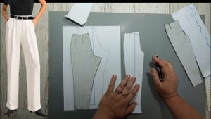 Моделирование. Прямые классические брюки. Как делать складку. Выкройка № 1078.