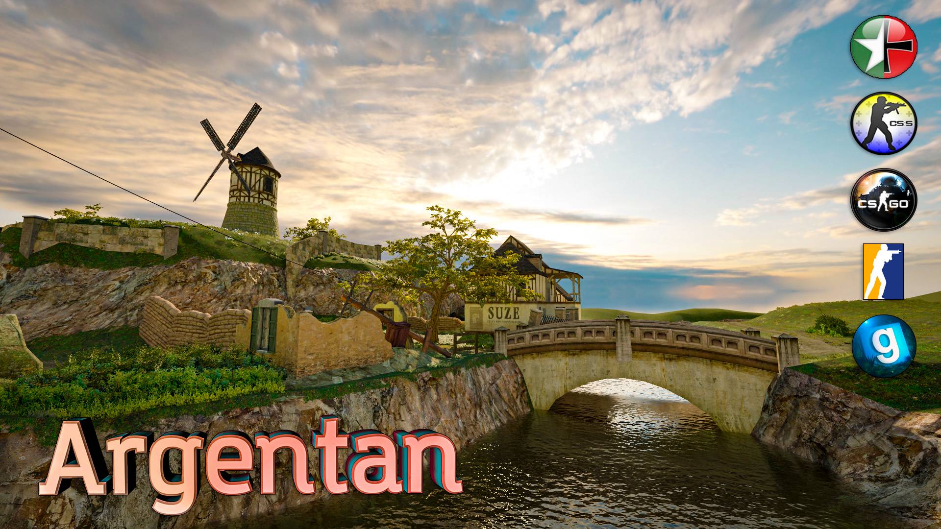 Argentan (dod_argentan (night)/ de_argentan) for DoD:S, CS:S, CS:GO, Garry`s Mod & CS 2