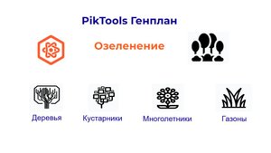 Программа PikTools Генплан. Модуль Озеленение. Инструмент "Метки озеленения"