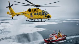 Вертолет спасатель моряков