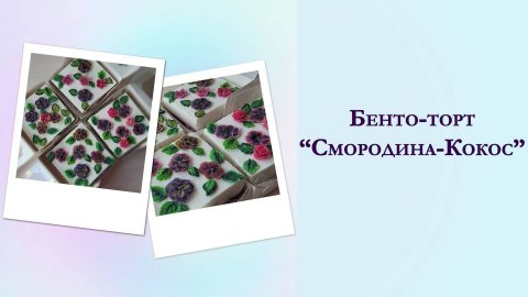 Бенто-торт "Смородина-кокос"
