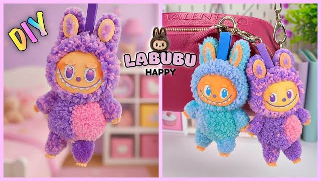 Лабубу из пряжи своими руками