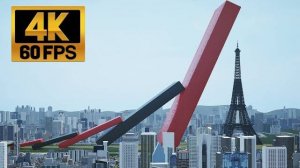 Симуляция падения Домино, которое больше, чем Эйфелевая башня