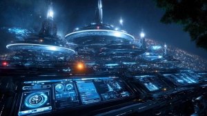 Футуристические космические станции и корабли.