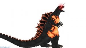 Godzilla heisei roar test animation STK