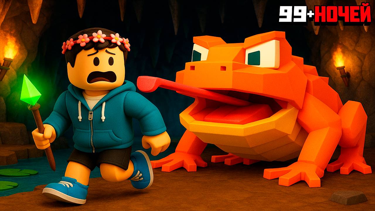 Мы Выжили 99 Ночей в НОВОМ ОБНОВЛЕНИИ с ДИКОЙ ЖАБОЙ в РОБЛОКС!