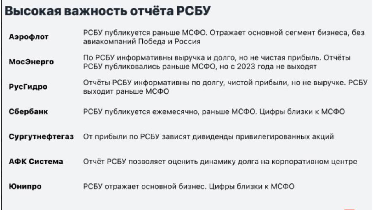 МСФО и РСБУ ► В чем разница и кому верить ► Таблица с пояснениями по компаниям смотреть онлайн