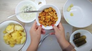 Салат деревенский с грибами