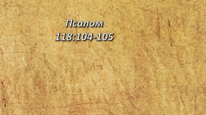 Стих дня. Псалом, 118,104-105.