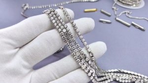 Стальные концевики-трубочки и стразовые цепи