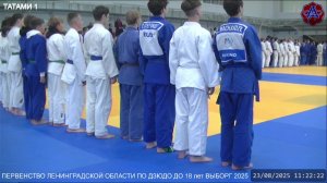 ПЕРВЕНСТВО ЛЕНИНГРАДСКОЙ ОБЛАСТИ ПО ДЗЮДО ДО 18 лет г. ВЫБОРГ 2025 (ТАТАМИ 1)