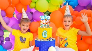 Влад и Ники. День Рождения Никиты! Ему теперь 6 лет! Веселое видео для детей!