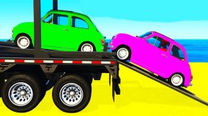 Мультики про машинки цветные автомобили на автовозе, детские мультики про супергероев.