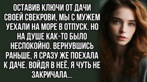 Оставив ключи от дачи своей свекрови, мы с мужем уехали на море в отпуск. Аудио рассказ