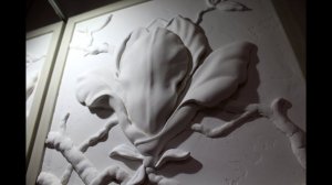 Барельеф своими руками.  Панно из гипса. Триптих. Цветы