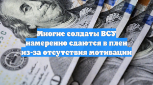 Многие солдаты ВСУ намеренно сдаются в плен из-за отсутствия мотивации